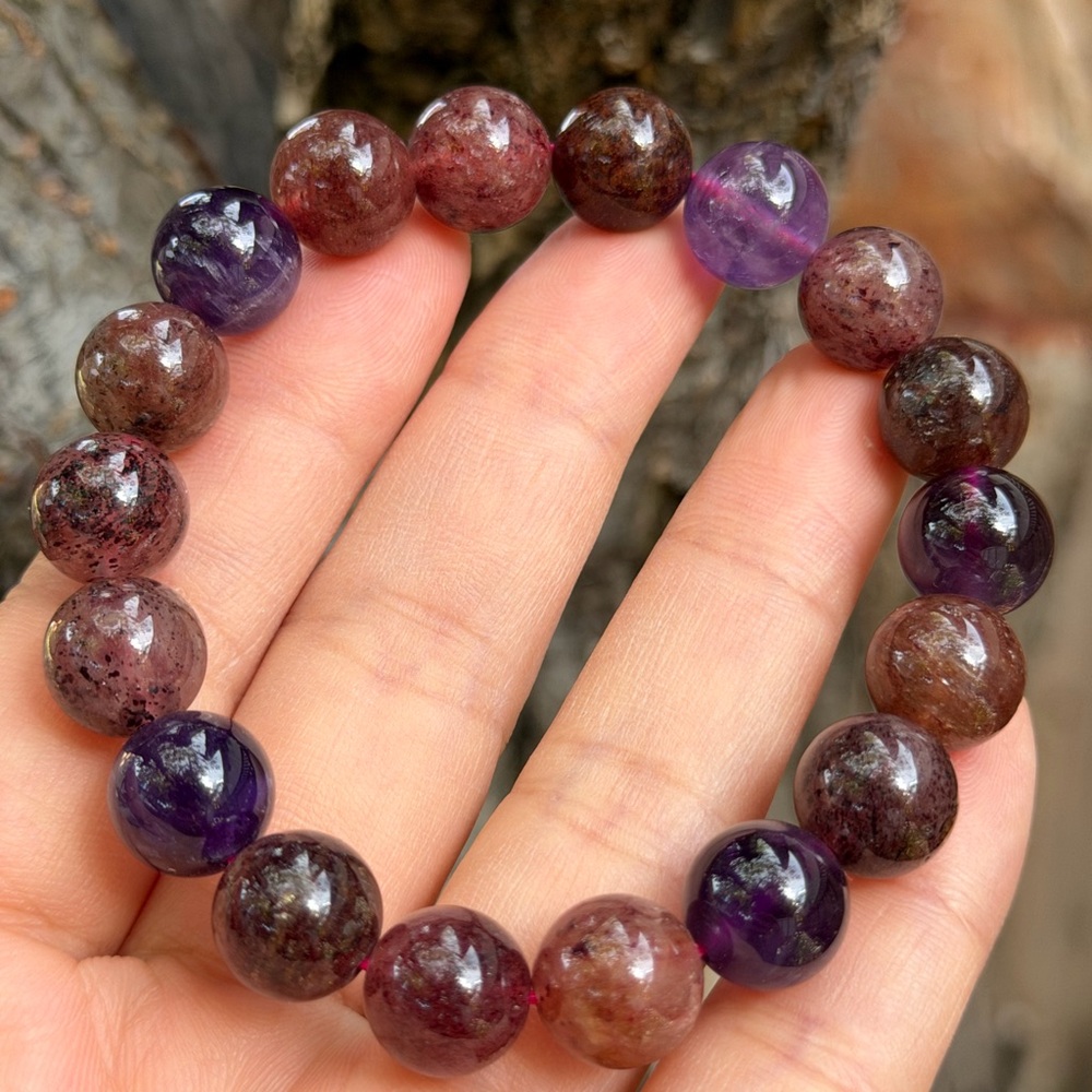 11mm stretchable super seven bracelet 0591‎